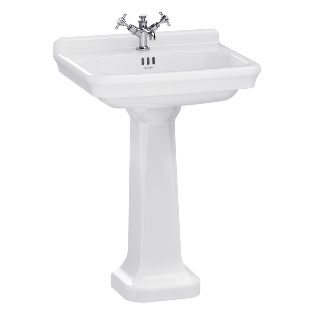 Burlington Guild 620mm Basin & Full Pedestal - 1 Tap Hole